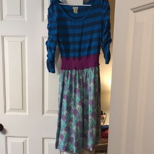 Striped Blue and Purple Kids Dress